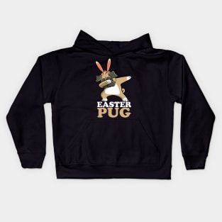 EASTER BUNNY DABBING - EASTER PUG Kids Hoodie